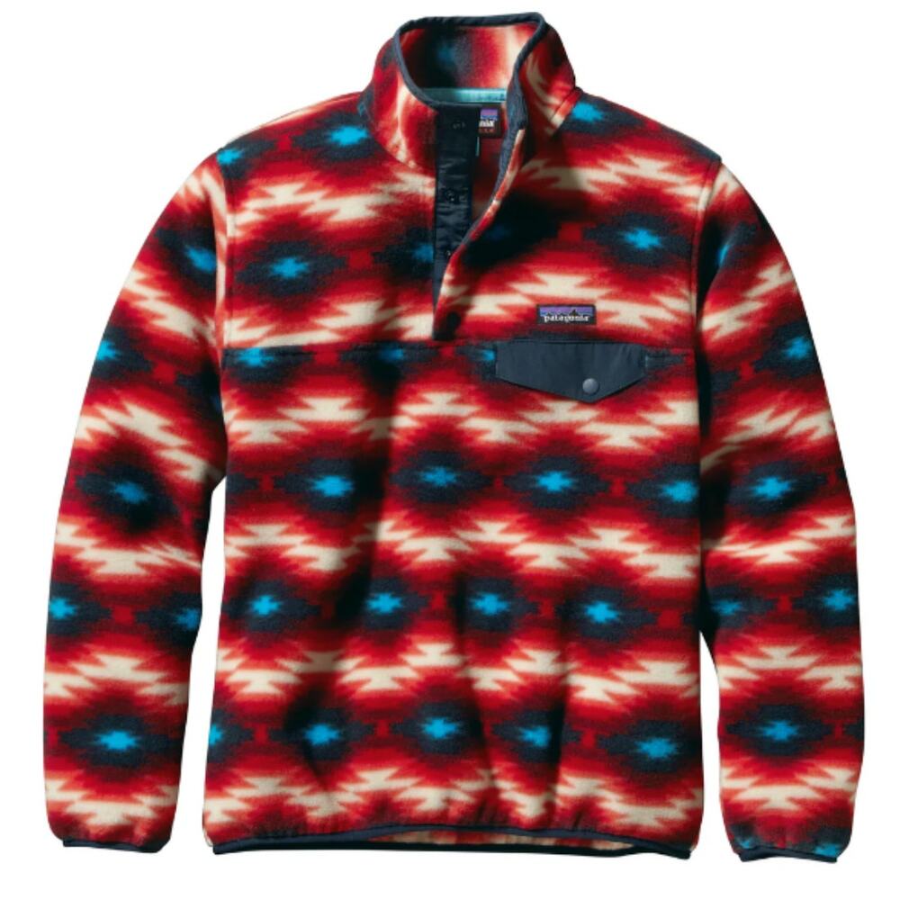 Patagonia‎ Women’s Small Synchilla Snap-T Fleece Jacket Aztec Print Lightweight